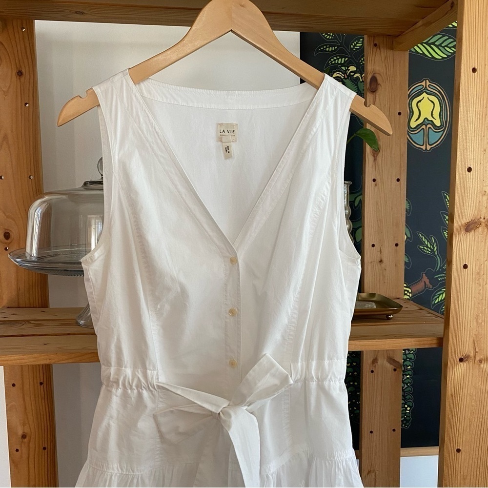 Rebecca Taylor La Vie White Mireille Embroidered Tiered Midi Dress Snall - Picture 6 of 16